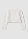 White fitted pure cotton knitted cardigan for baby girl_1