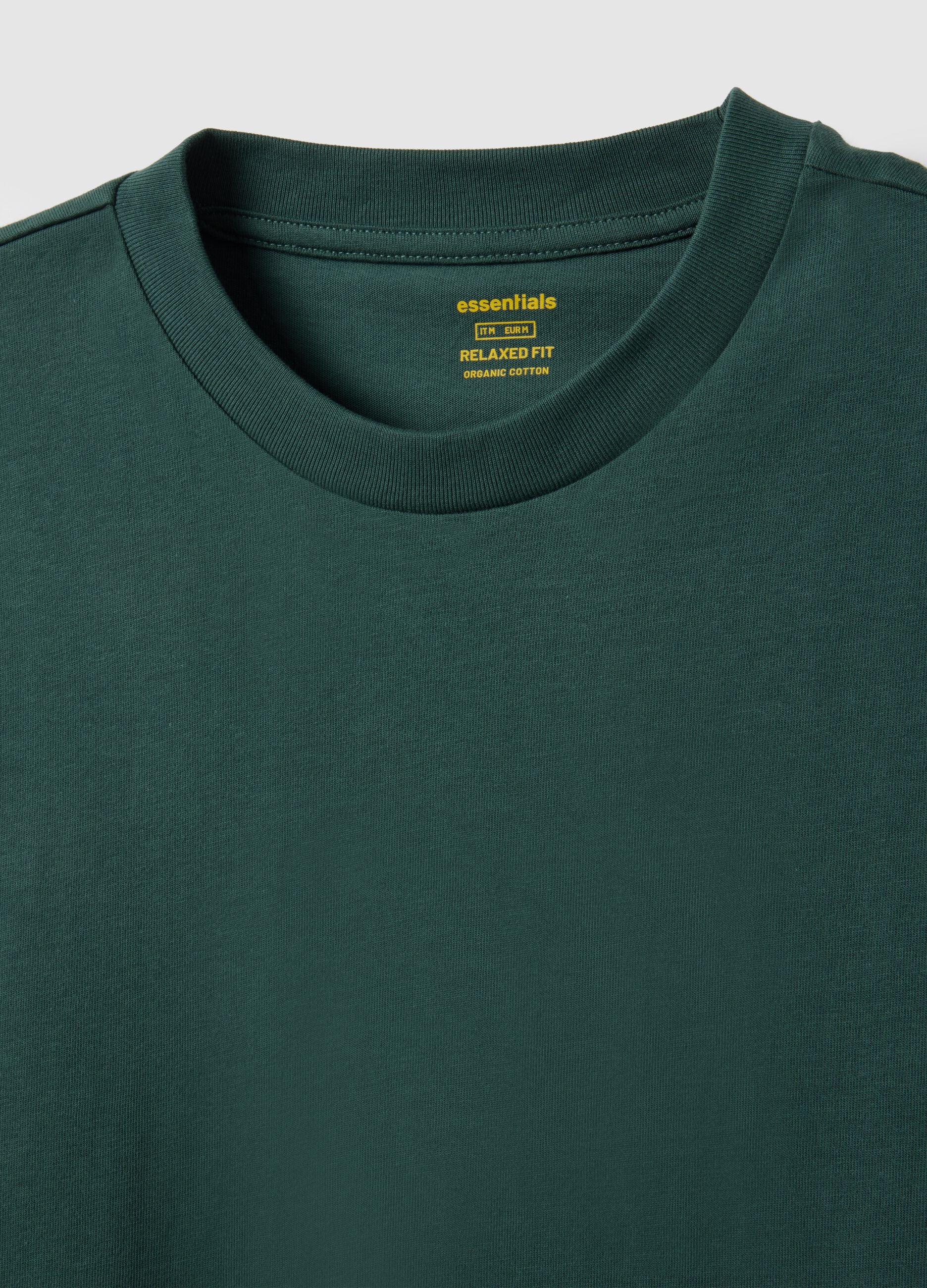 Green pure cotton relaxed fit t-shirt