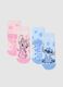 Girl's colourful short cotton blend socks - 2-pack with designs_0
