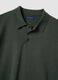 Regular fit green cotton, linen and silk blend polo_5