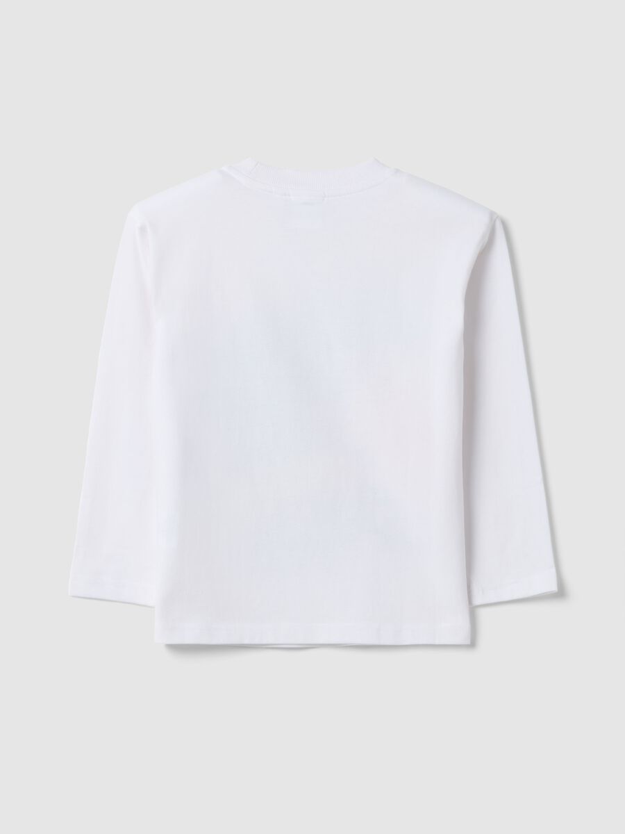 White children's T-shirt in pure cotton with Sonic print_1