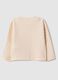 Regular fit beige cotton cardigan for girls with diamond pattern_1