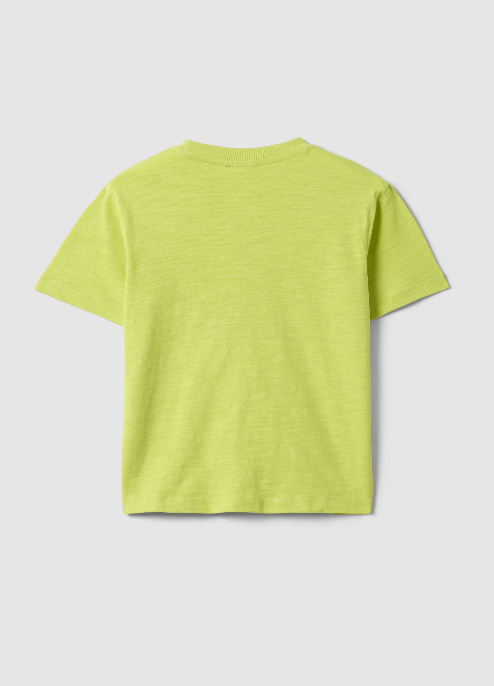 Yellow cotton blend kids' regular fit T-shirt with Peanuts