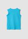 Blue pure cotton surf-print vest top for boys, regular fit_1