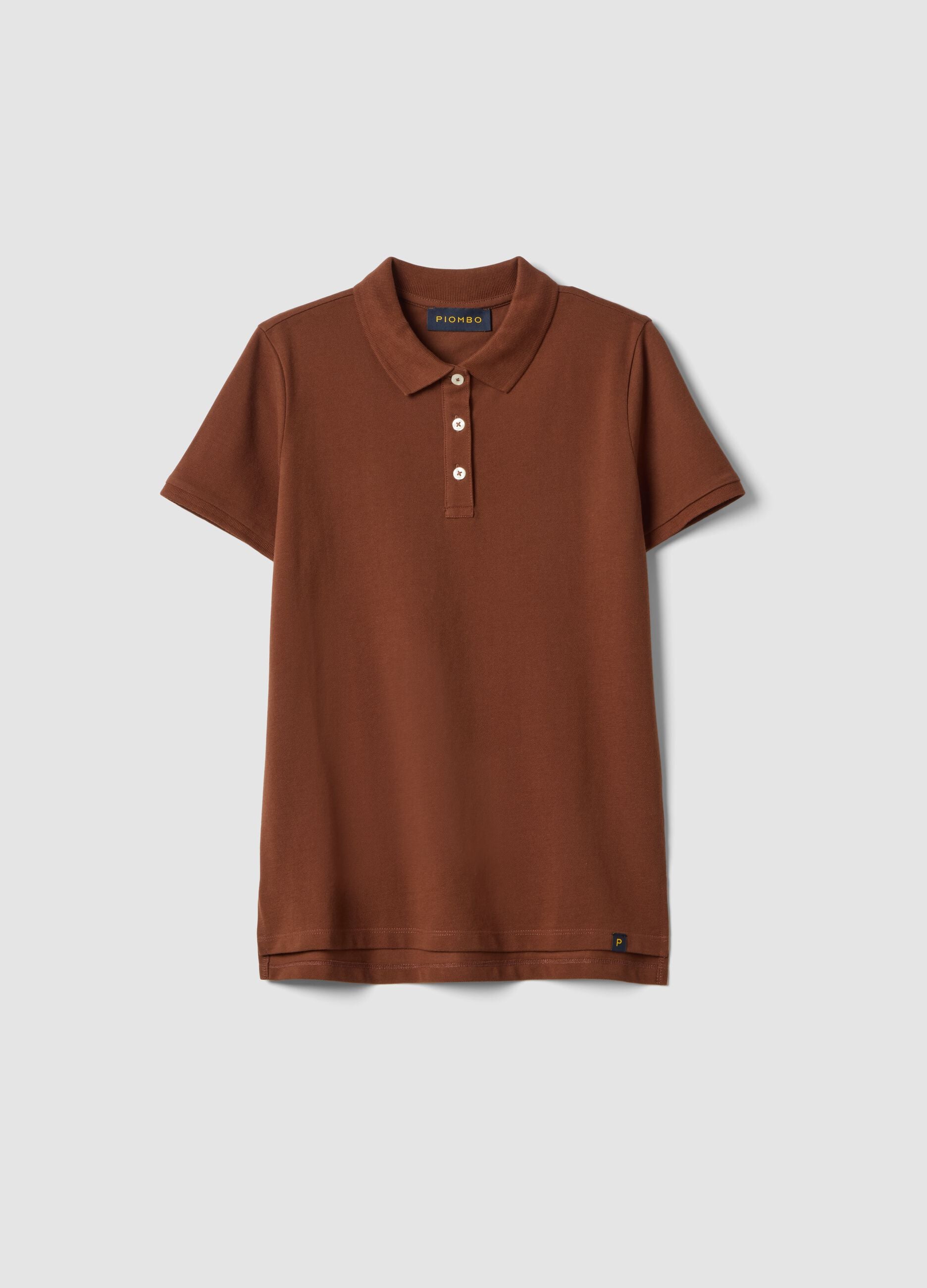 Sky blue regular-fit polo in 100% organic cotton