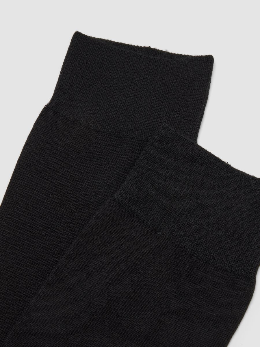 Bipack di calze midi nere in cotone elasticizzato_2