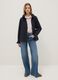 Black regular fit cotton blend jacket with zip and hood_1