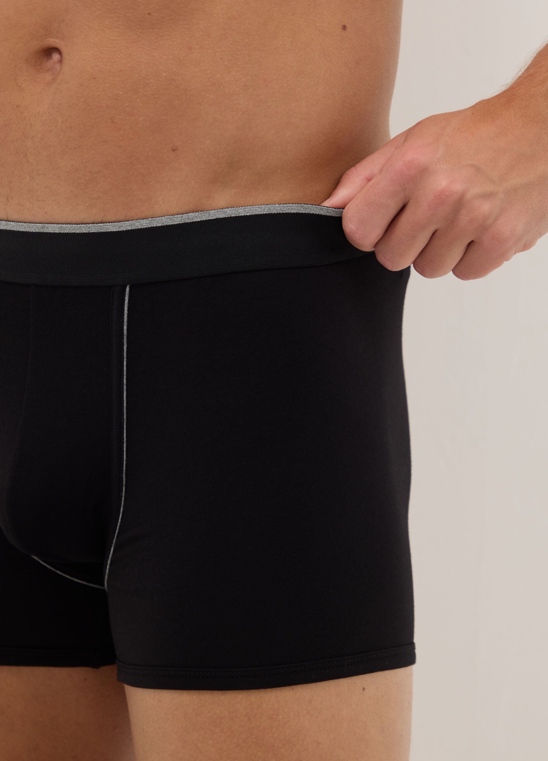 Twin pack regular fit black stretch cotton boxers