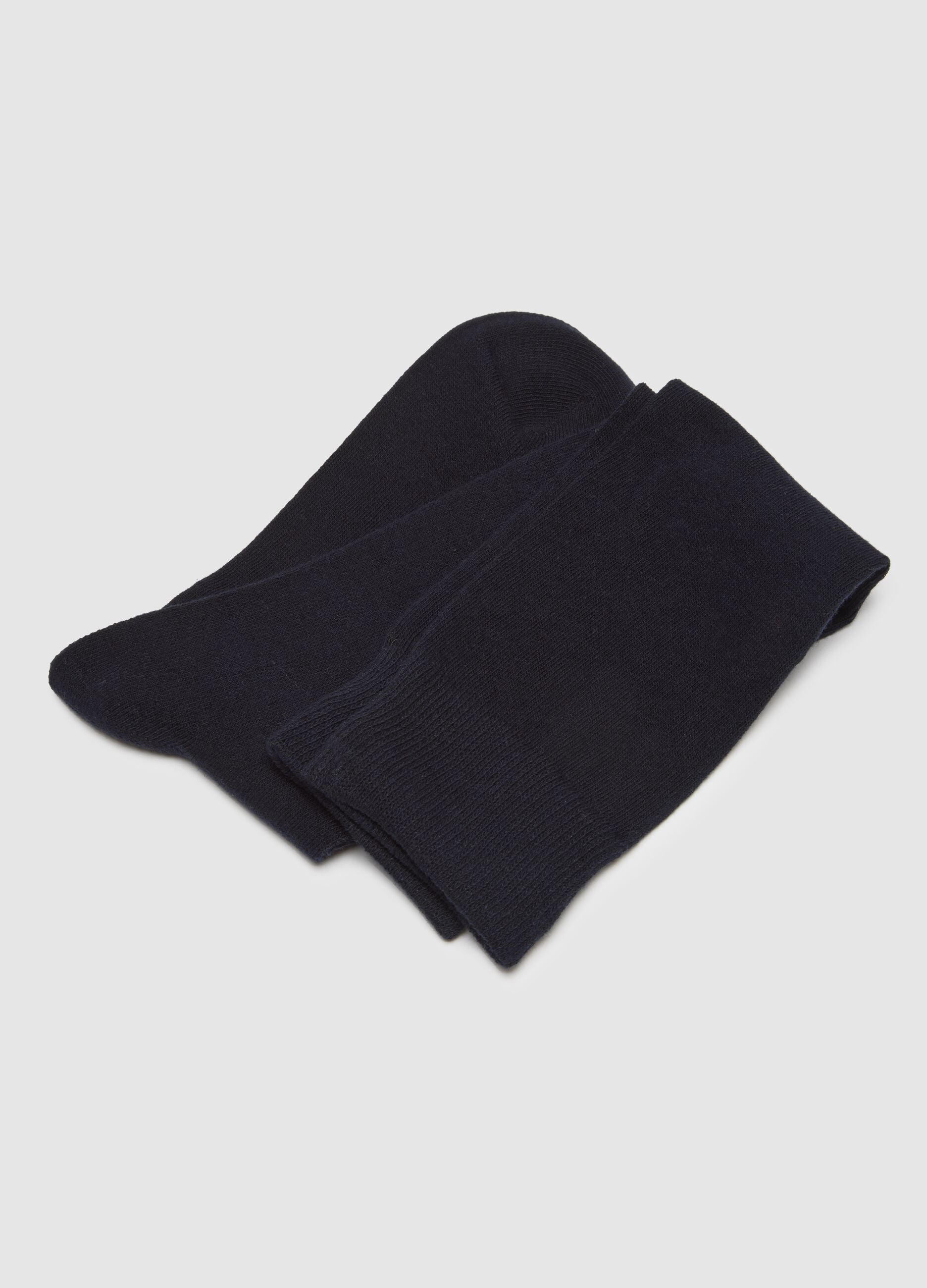 Multipack of long blue socks in stretch cotton blend