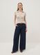 Beige Stretch Cotton Polo Regular Fit Deep V_1
