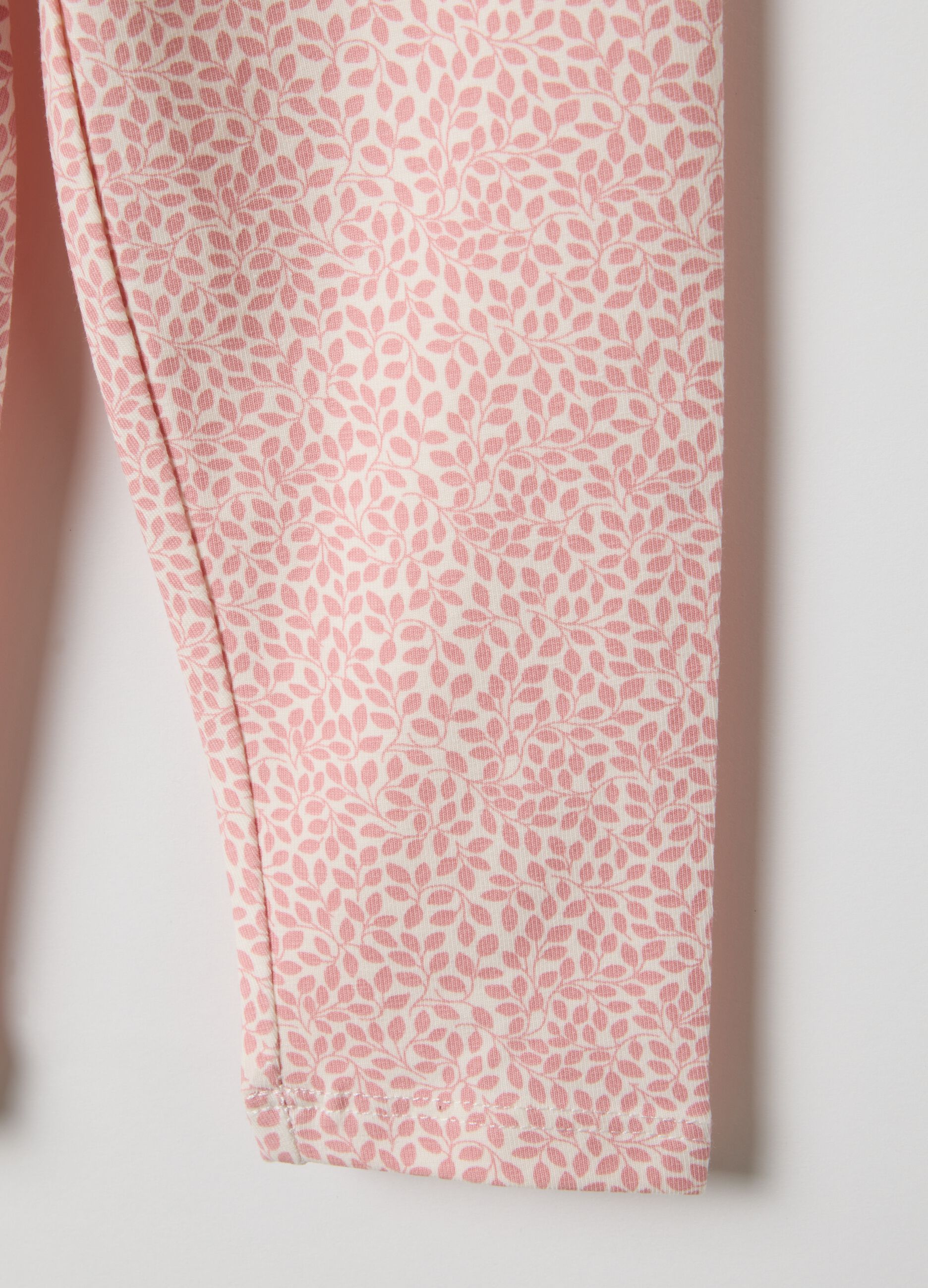 Pink Slim Fit Cotton Stretch Leggings for Girls