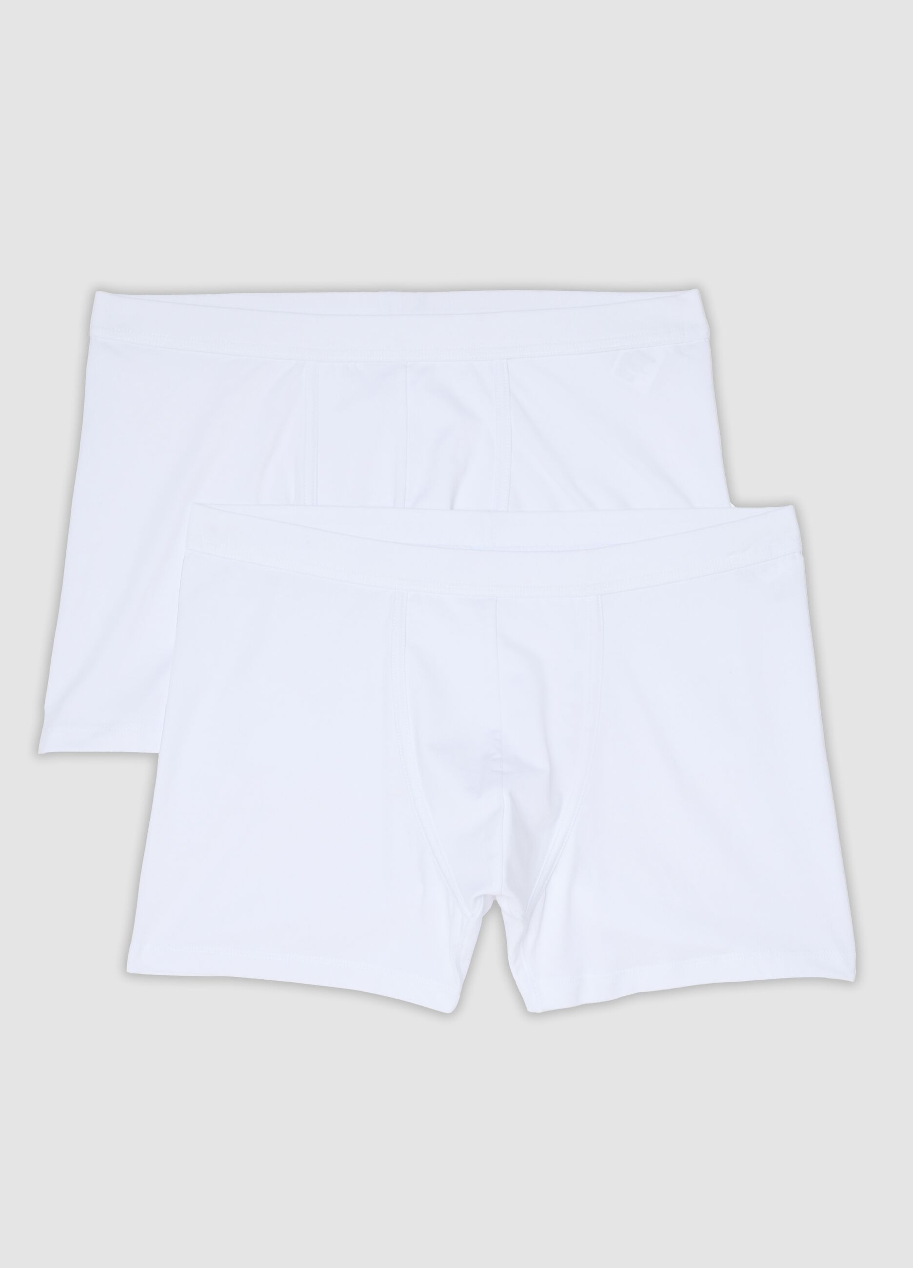 2-pack of white midi boxer briefs in stretch Supima cotton