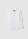 Boys' white linen-cotton blend shirt regular fit_0
