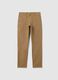 Brown slim fit stretch cotton trousers_4