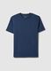 Blue Cotton Blend Crew Neck T-shirt Regular Fit_4
