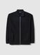 Blue pure cotton cardigan regular fit with full zip_4