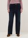 Wide leg jeans in blue stretch cotton_1