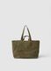 Green Genuine Leather Shopper with Zip Closure_0