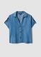 Light blue pure lyocell shirt with patterned collar_4
