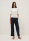White stretch viscose regular fit boat neck t-shirt_1