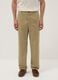 Beige pure cotton carrot-fit chino trousers_1