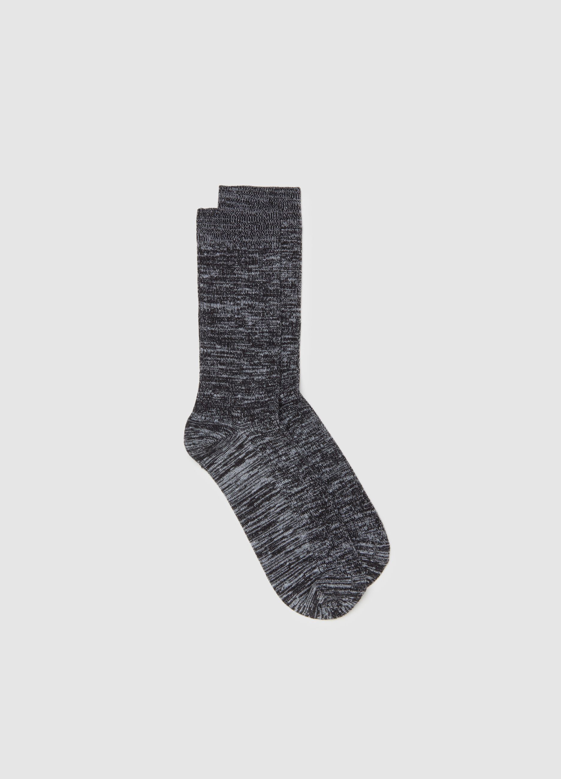 Grey midi cotton blend socks