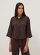 Brown viscose and linen blend shirt, regular fit_3