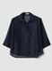 Blue long-sleeve viscose-blend blouse, regular fit_4