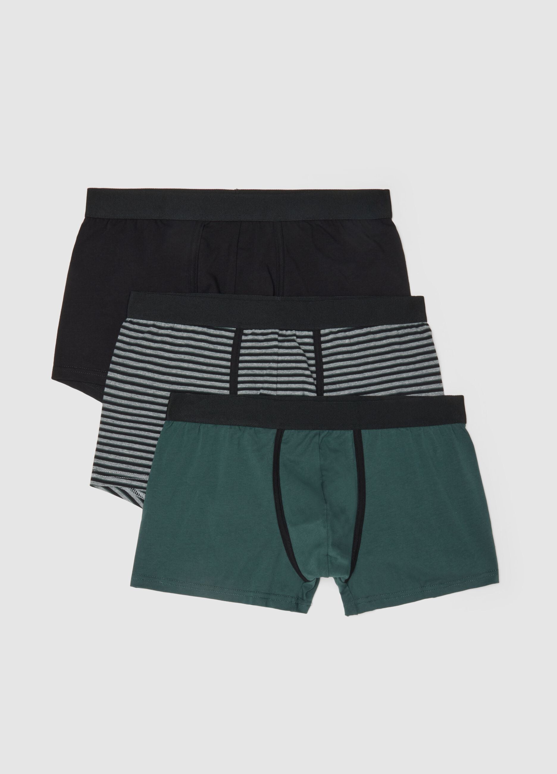 Tripack of multicoloured stretch cotton boxers regular fit