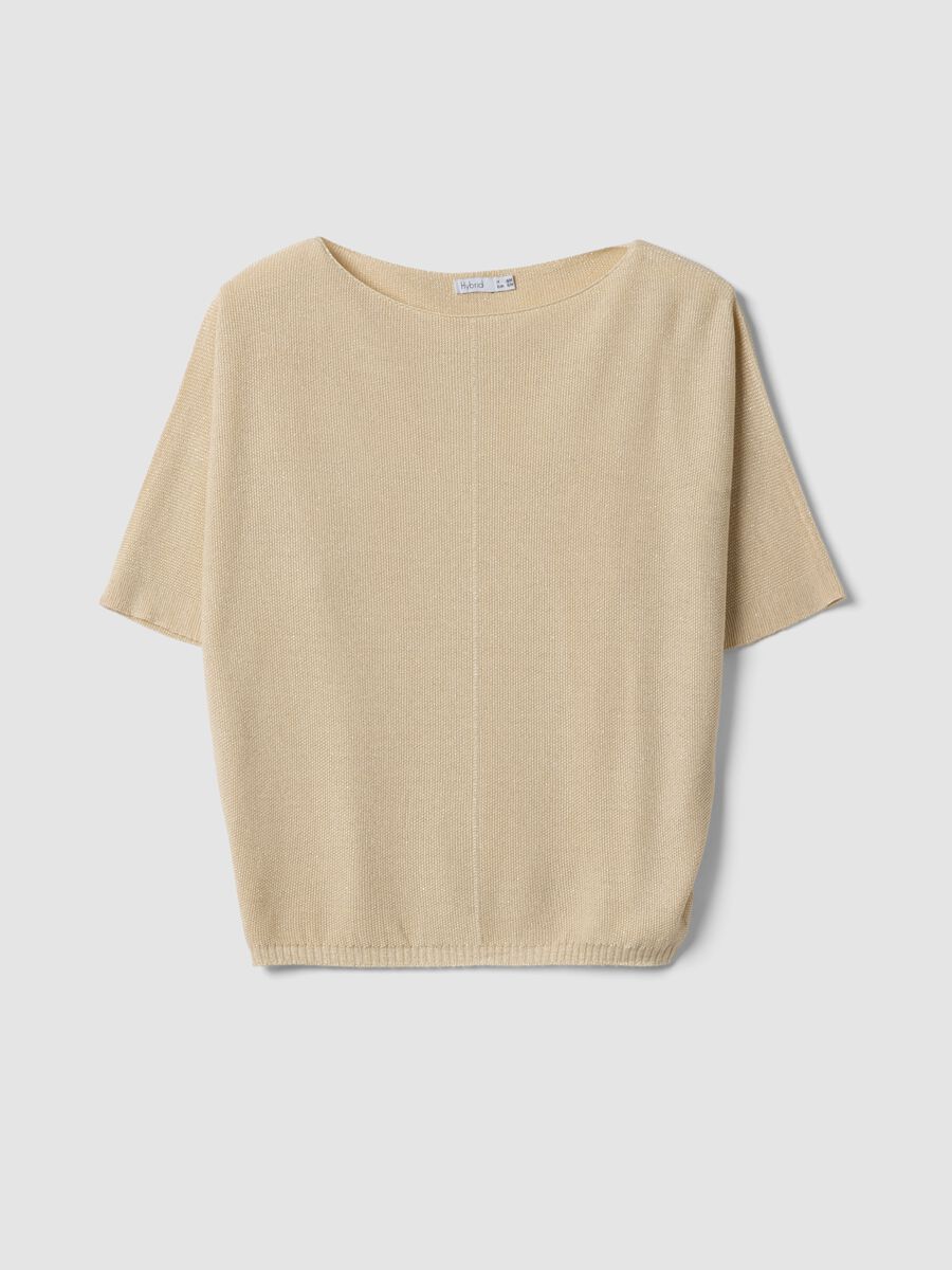 Beige viscose-blend regular-fit T-shirt_4
