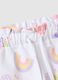 Girls' Regular Fit White Cotton Shorts with Prints_2