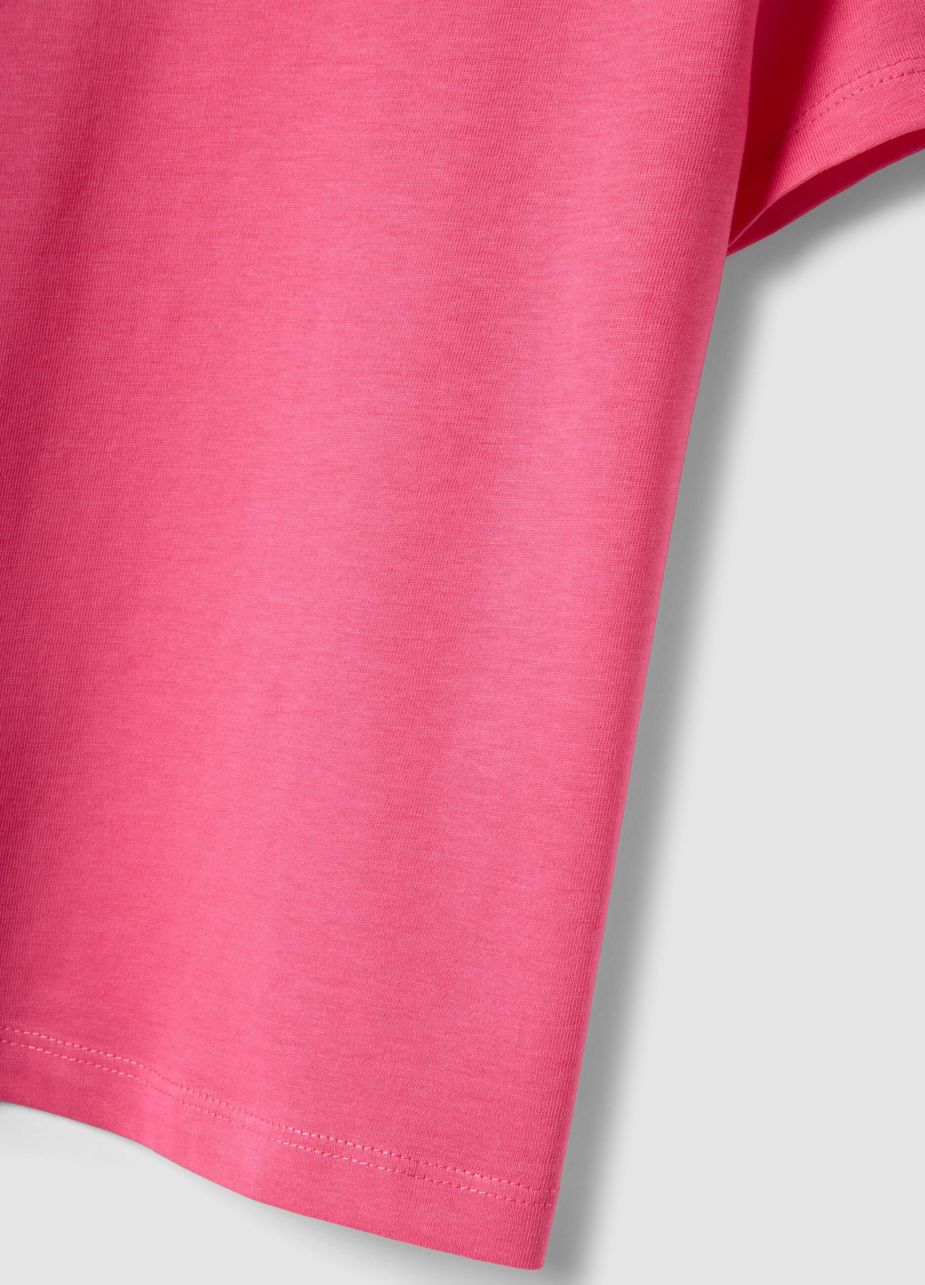 Girls&rsquo; pink pure cotton T-shirt, regular fit