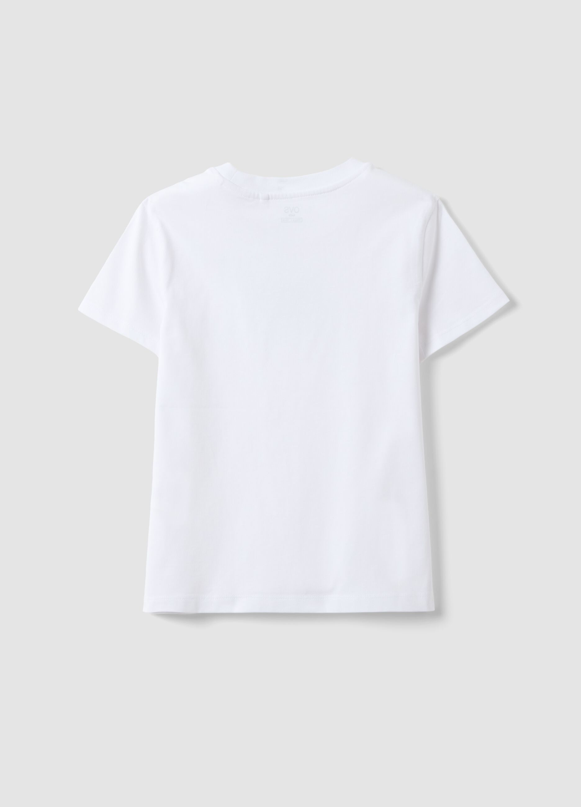 Girls' regular fit white pure cotton T-shirt with phrase