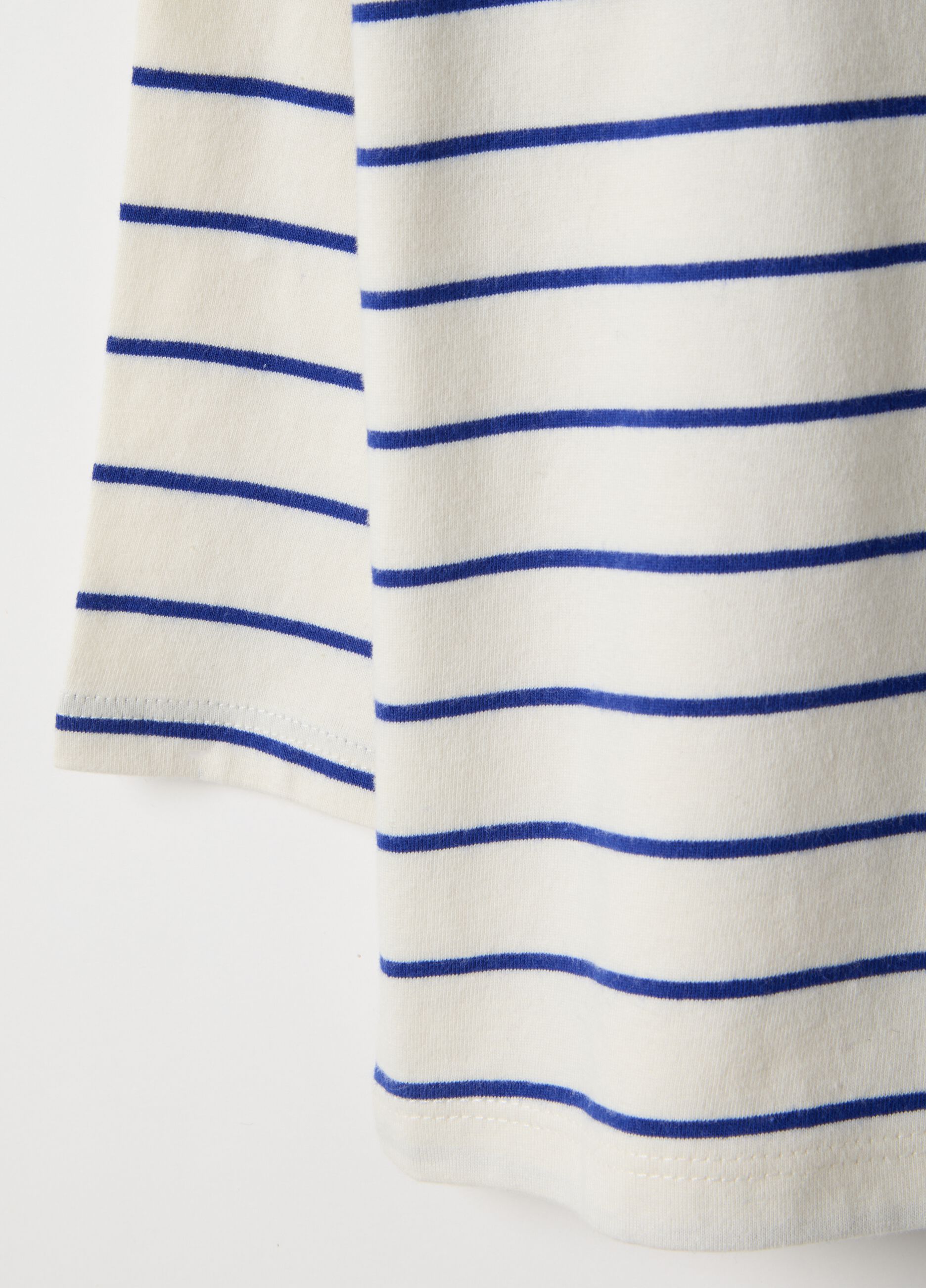 Multicolour striped pure cotton regular fit T-shirt with pocket for child