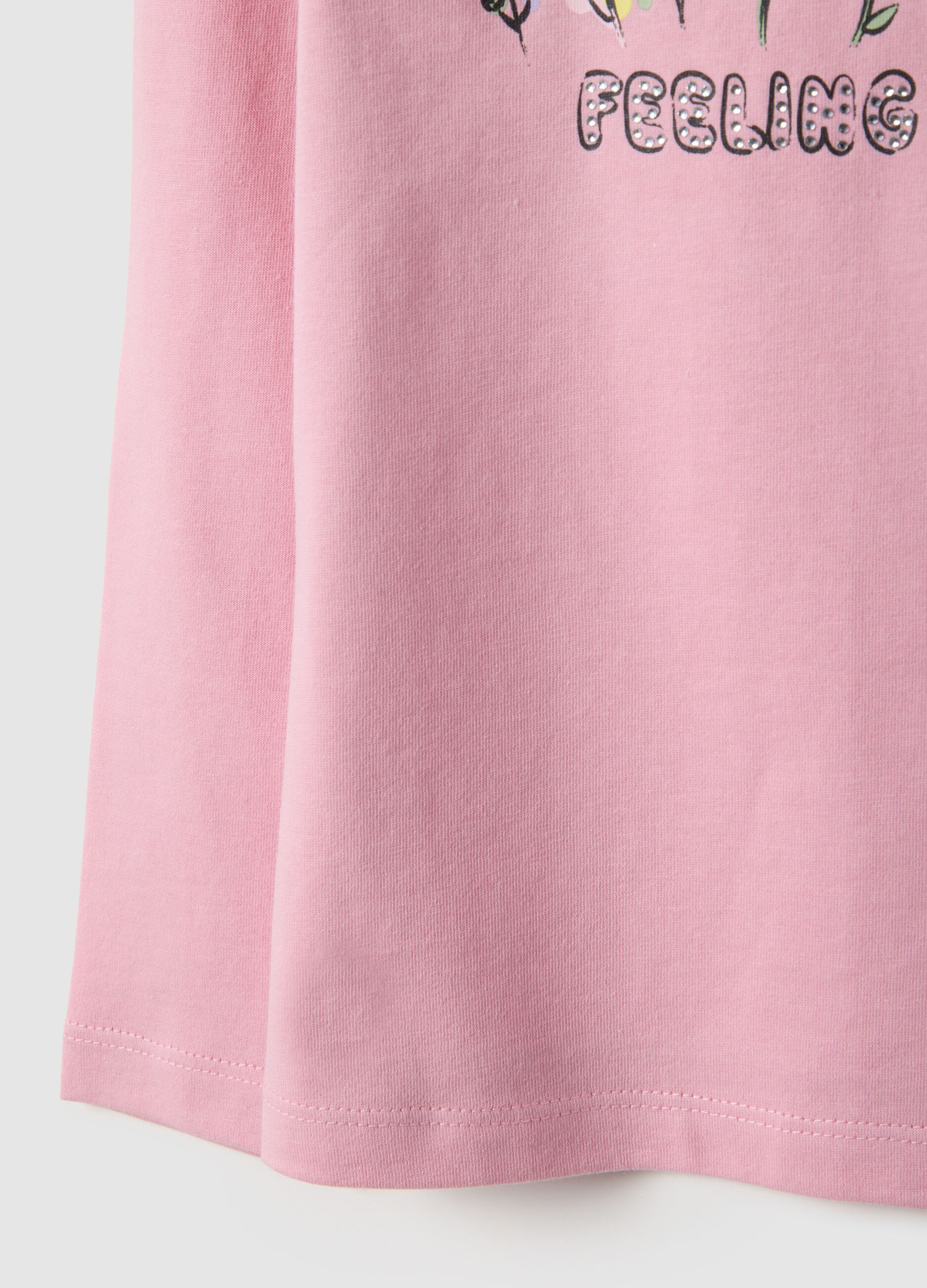 Girls' pink pure cotton regular fit shirt with print