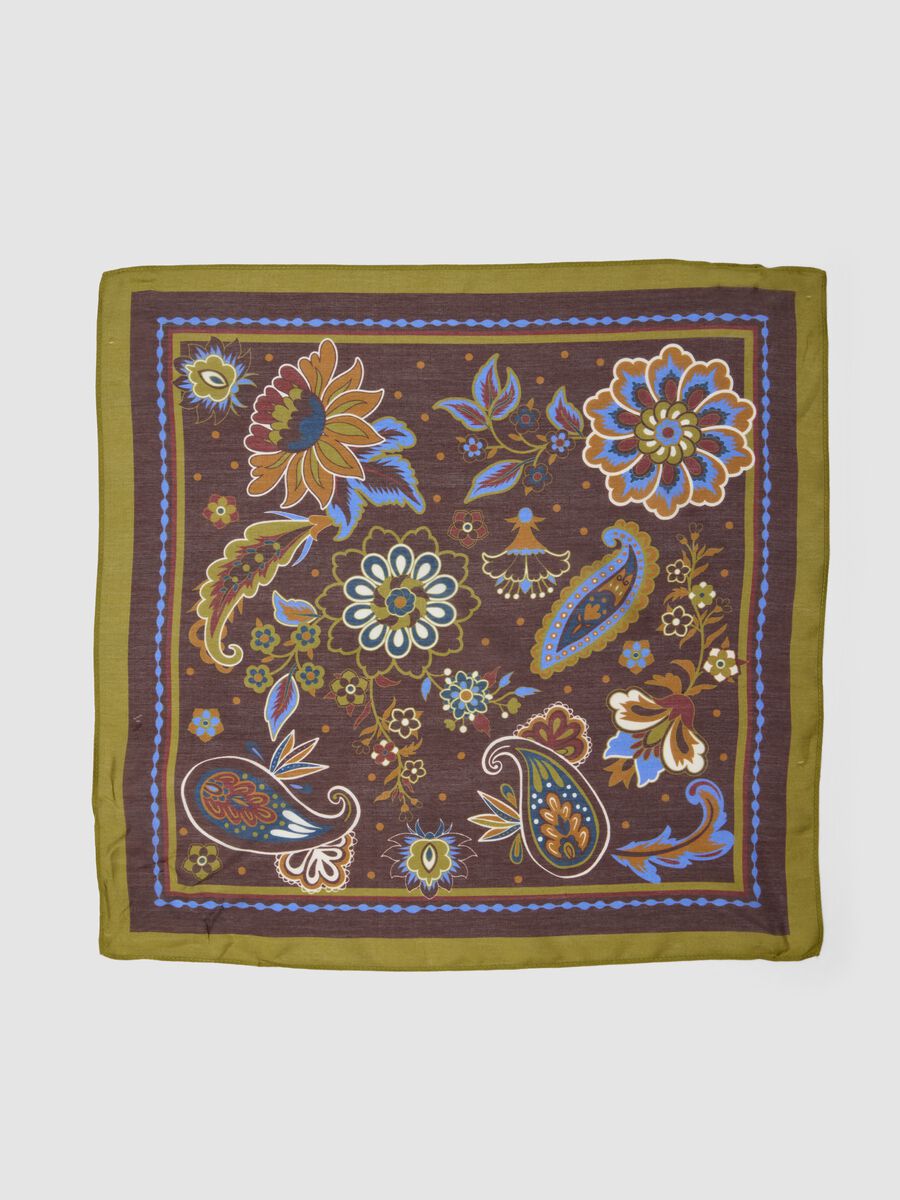 Foulard multicolor in misto modal e seta con fantasia_1