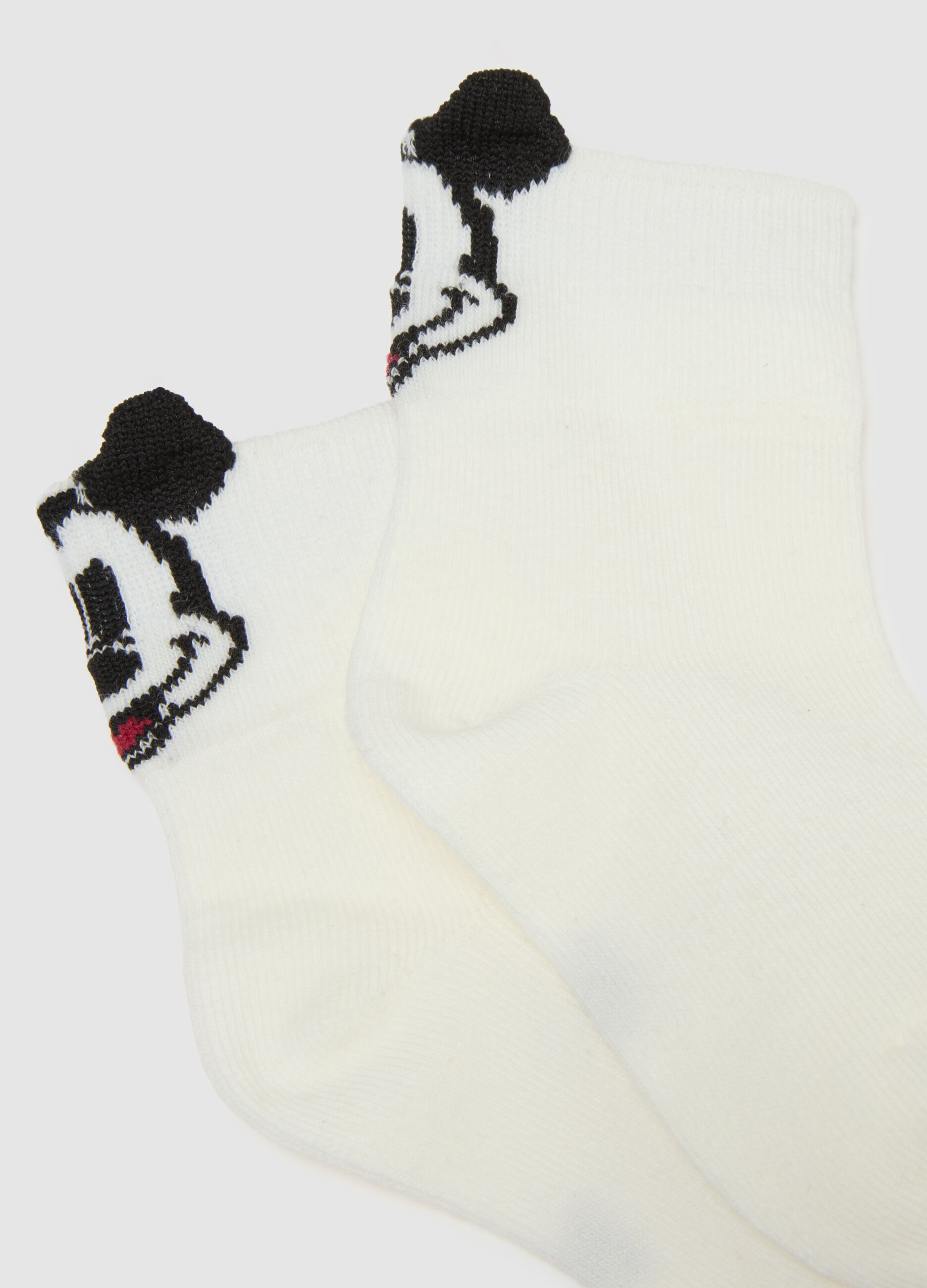 Multicolour cotton blend socks twin-pack for infants with Disney embroidery