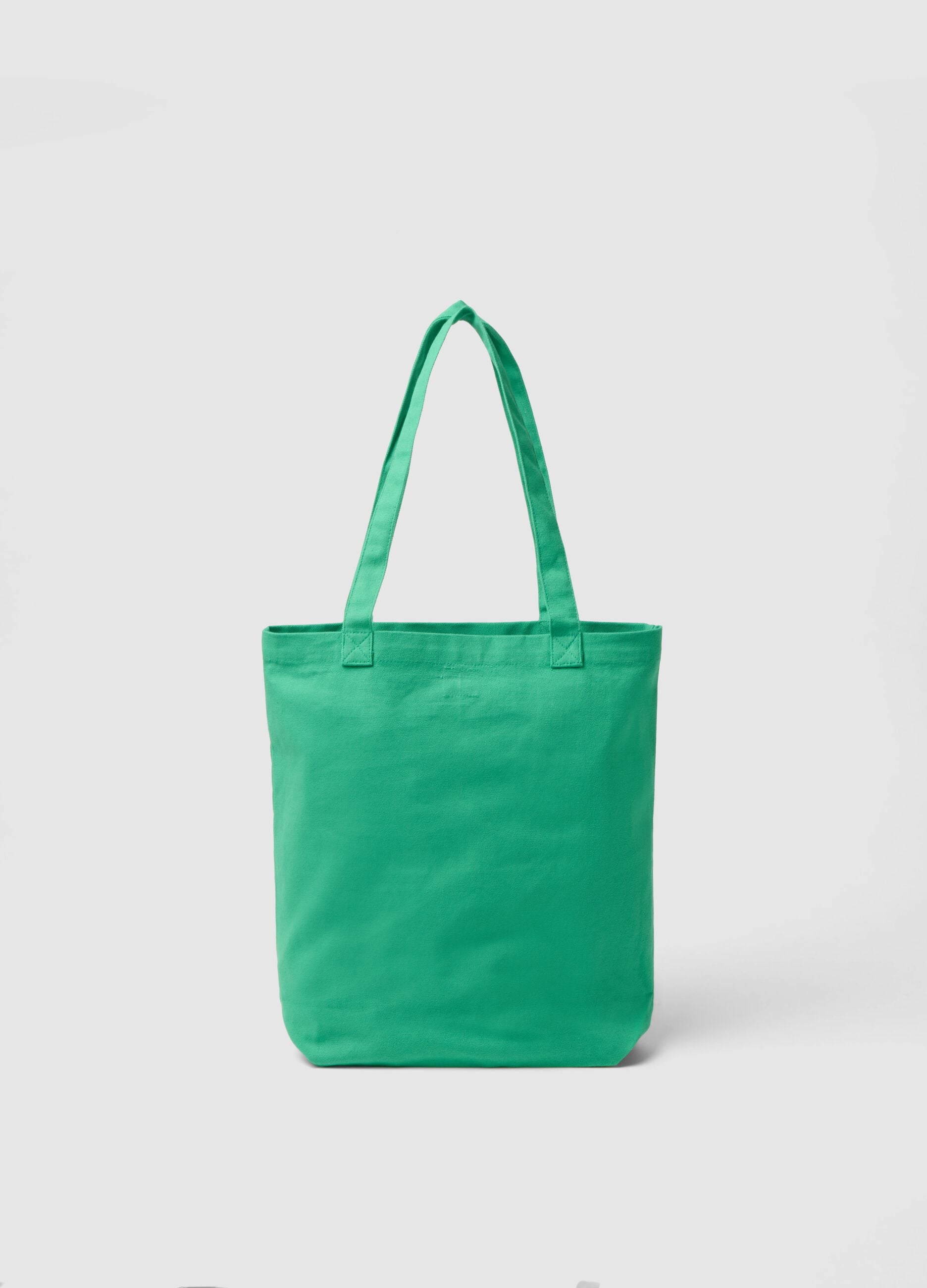 Green pure cotton bag with lemon print