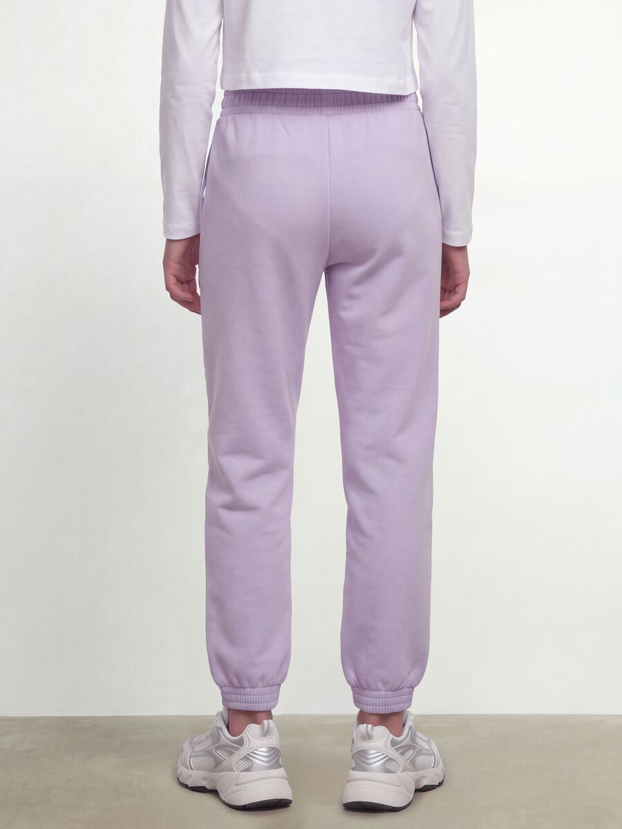 Pantaloni jogger viola in puro cotone organico regular fit per ragazza_2