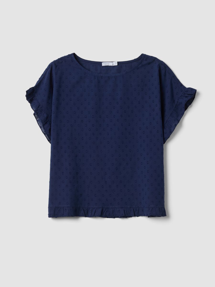 Blue pure cotton blouse_4