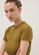 Green fitted short-sleeve stretch cotton T-shirt_0