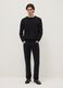 Black cotton blend trousers in regular fit_0