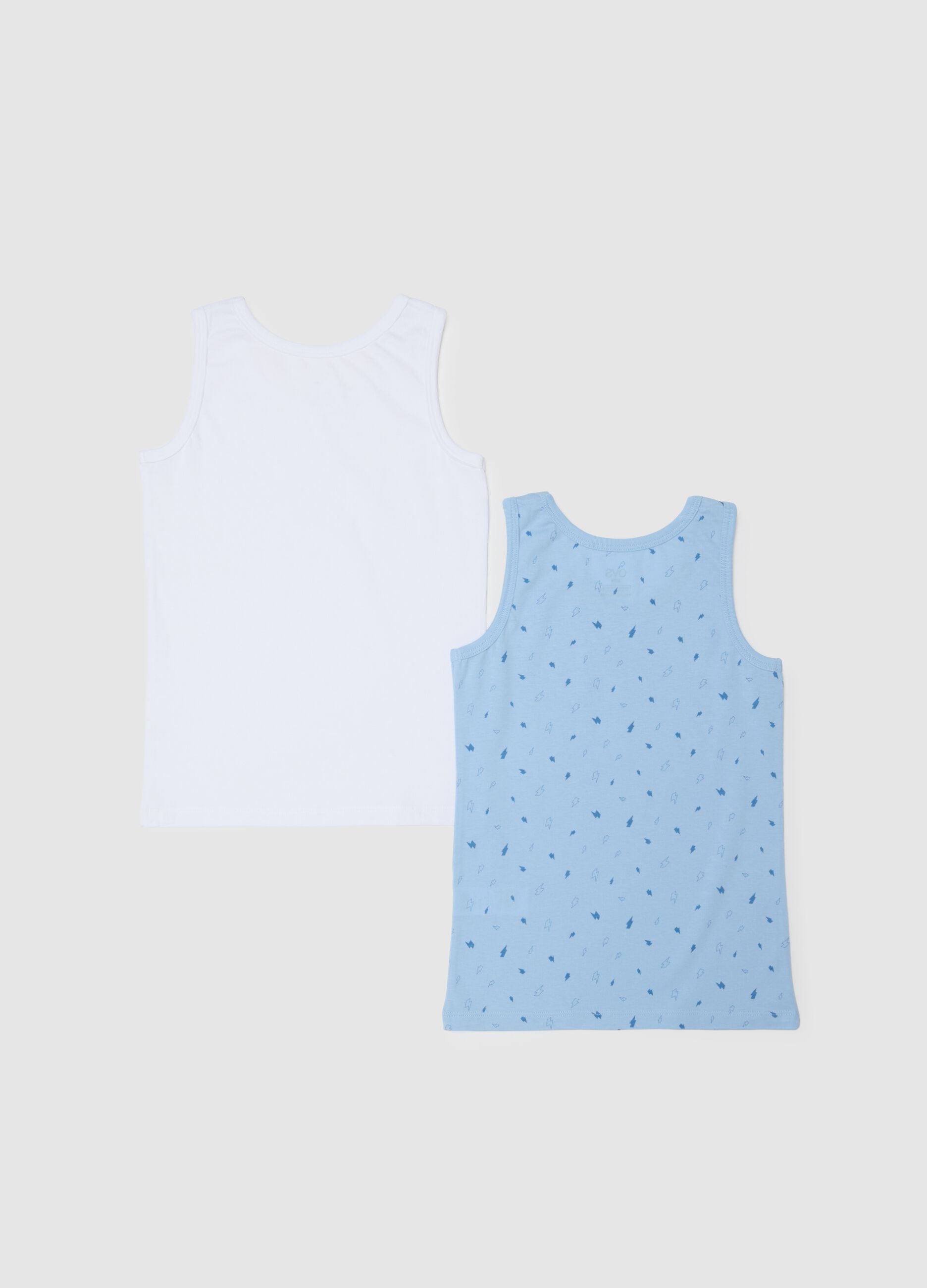 Boys' regular fit pure cotton multicolour tank top twin pack