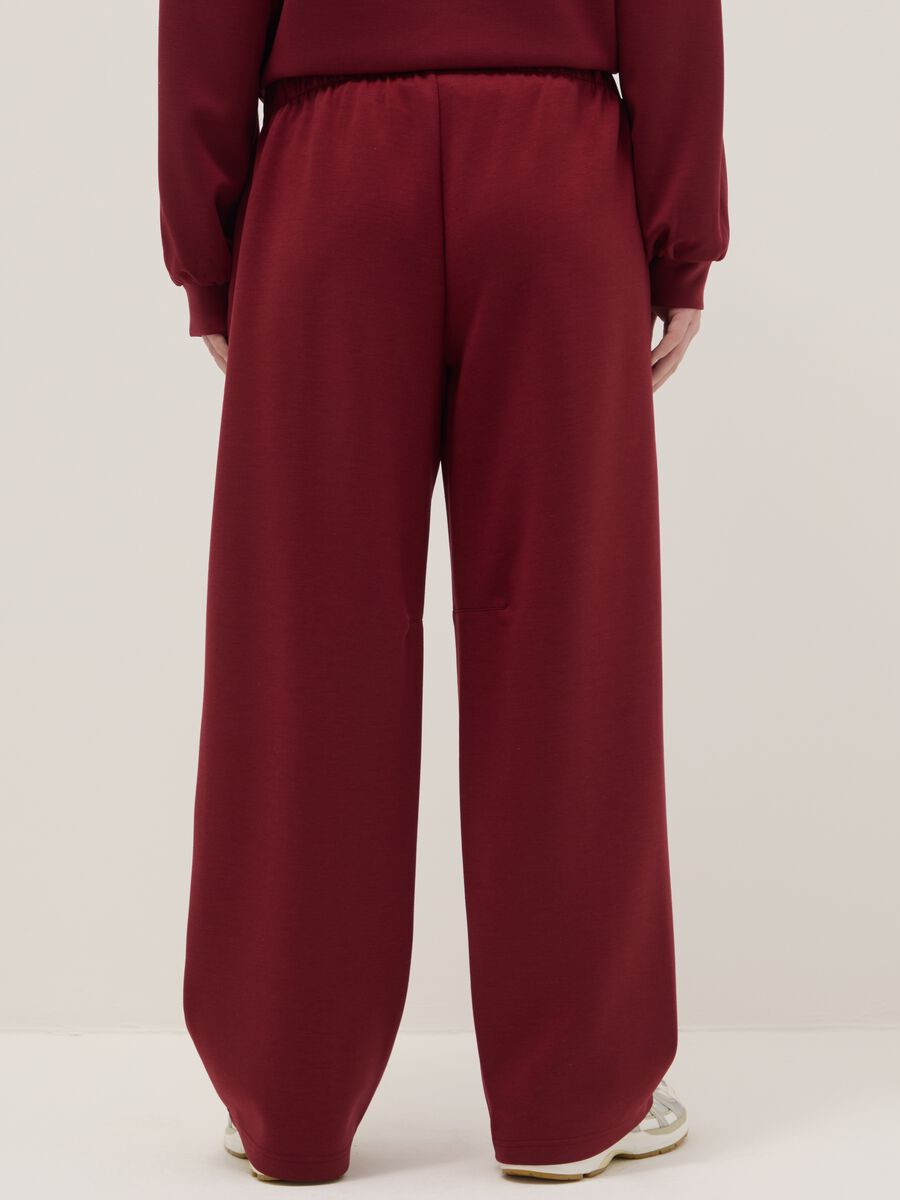 Red stretch cotton trousers with relaxed fit_2