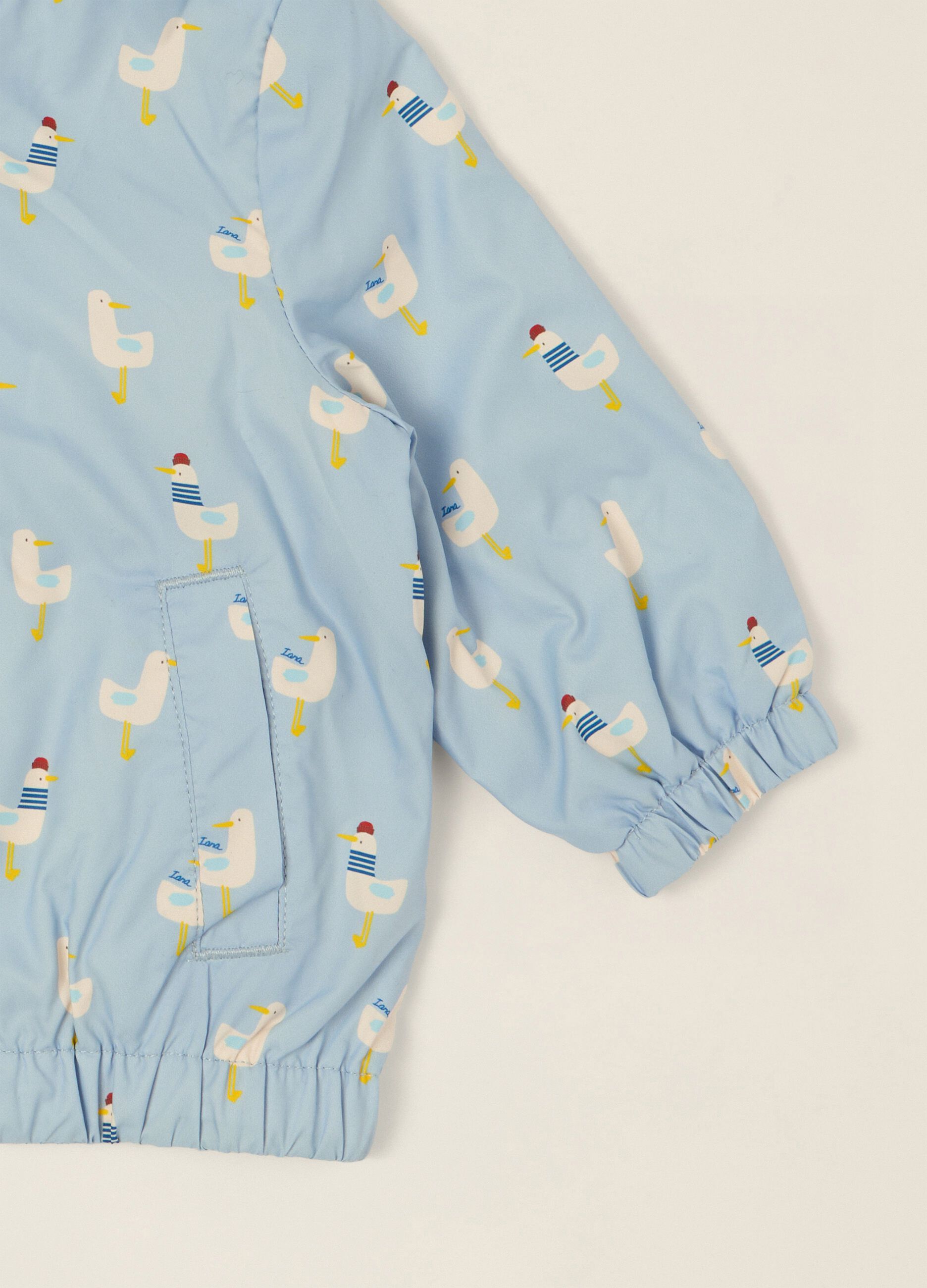 Blue baby jacket with zip and hood
