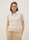 White regular fit polo with mesh texture_0