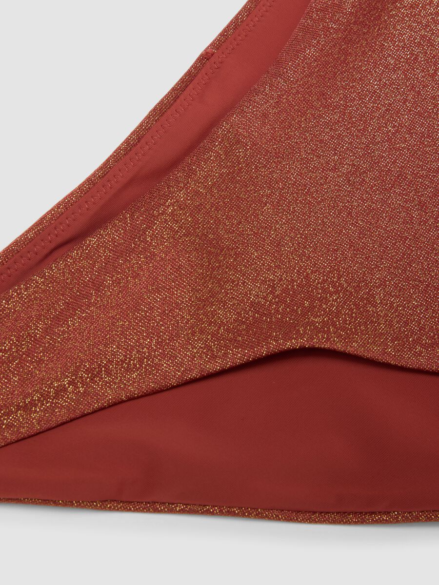 Orange stretch swim briefs with glitter texture_5