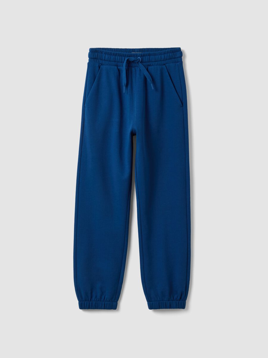 Blue organic cotton jogger trousers_0