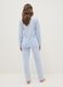 Regular fit multicolour striped pyjamas in pure cotton with V-neck_2