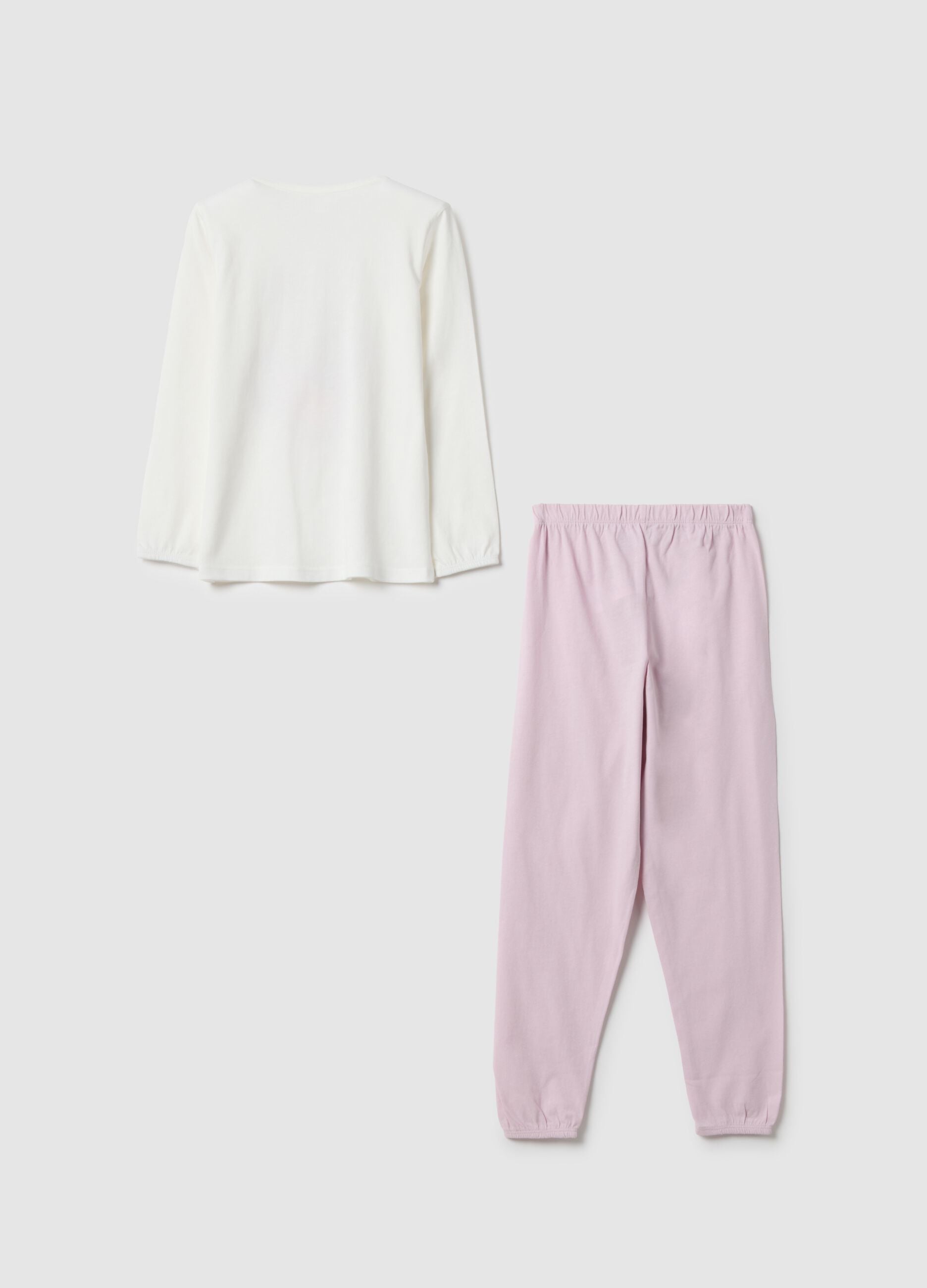 Girls' multicolour pure cotton pyjamas, regular fit